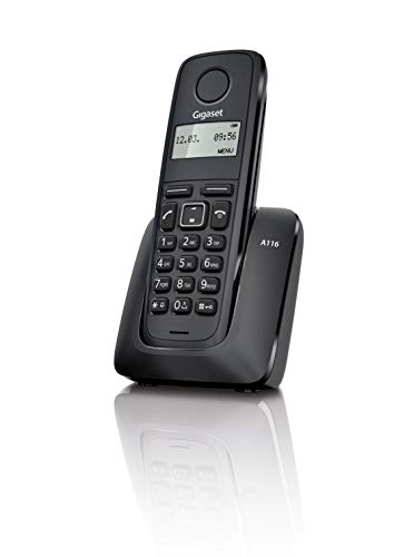Gigaset A116 - Teléfono Inalámbrico, Agenda 50 Contactos, Negro