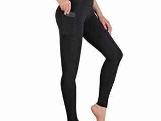 GIMDUMASA Pantalón Deportivo de Mujer Cintura Alta Leggings Mallas para Running Training Fitness Estiramiento Yoga y Pilates GI188(Negro,l)
