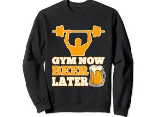 Gimnasio ahora cerveza más tarde entrenamiento fitness barra atleta borracho Sudadera