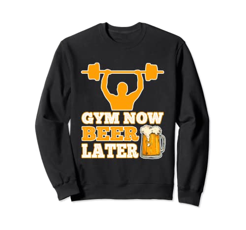 Gimnasio ahora cerveza más tarde entrenamiento fitness barra atleta borracho Sudadera