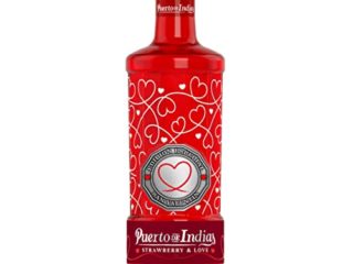 Gin Puerto de Indias - Edición Limitada San Valentín - Gin de Fresa Premium - Ginebra Sabor Fresa Premium - Ginebra Strawberry - 70 cl - 37.5%