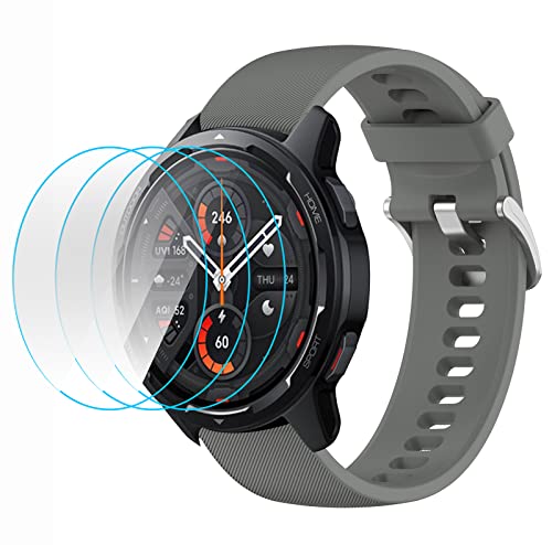 GIOPUEY Correas Compatible con Xiaomi Watch S1 Active, [2 in 1] TPU Silicona La Correa + 3 Piezas Protector de Pantalla, [Resistente al Desgaste] [Transpirable] Pulsera - Gris