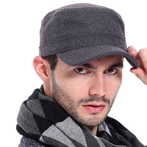 Gisdanchz Gorras Militares Hombre Lana Gorra Invierno Hombre Negra Gorras Invierno De Hombre Beisbol Army Military Hat Baseball Cap Cadet Gorro Invierno Hombre Men Caps Gris Oscuro