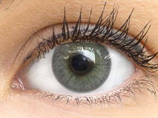 GLAMLENS lentillas de color -gris Jasmine Dark Grey + contenedor. 1 par (2 piezas) - 90 Días - Sin Graduación - 0.00 dioptrías - blandos - Lentes de contacto grises de hidrogel de silicona