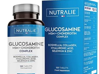 Glucosamina con Condroitina, MSM y Colágeno | Para Articulaciones, Cartílago y Huesos - Antiinflamatorio Natural que Reduce el Dolor con Ácido Hialurónico, Boswelia, Selenio, Zinc | 120 Comprimidos