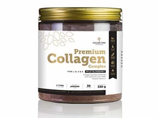 Golden Tree Premium Complejo de Colágeno en Polvo, 330g, 30 Porciones, 4 Tipos de Colágeno