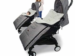 Goldmiky Saco de Dormir Para Bebé Funda,Saco de invierno Universal para Cochecito y Silla de Paseo con protección antideslizante, Impermeable a Prueba de Viento a Prueba de Frío Desmontable (Gris)