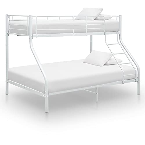 Goliraya Estructura de litera de Metal Blanco 140x200 cm/90x200 cm