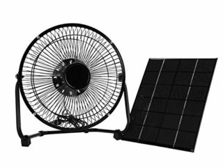 Gonnely Ventilador de Panel Solar Ventilador USB de 8 Pulgadas 5.2W, Ventilador de Hierro de 6 V con Panel Solar para Viajar al Aire Libre