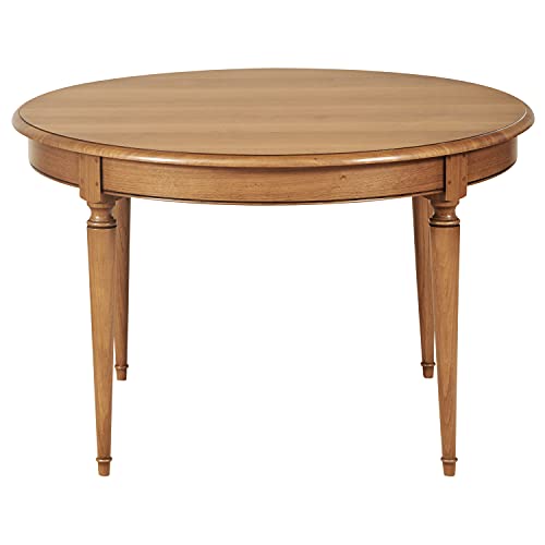 GONTIER Mesa redonda extensible roble macizo 120 x 120 cm