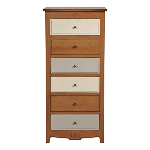 GONTIER - Sinfonier semanal con 6 cajones, cerezo macizo, 63 x 40 cm