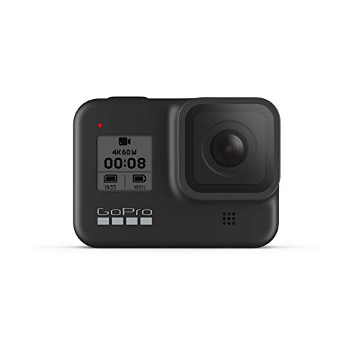 GoPro HERO8 Black, Cámara de Acción Digital 4K Resistente al Agua con Estabilización Hipersuave, Pantalla Táctil y Control de Voz: Transmisión en Vivo Full HD, Bluetooth USB Wireless