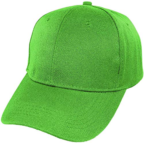 Gorra de Béisbol Ajustable de Estilo Polo Clásico Deportivo Casual de Color Liso Suave y Transpirable Unisex para Adultos y Niños Modelo JDH-1 (Verde Claro, Talla Niño/54cm)