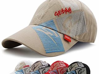 Gorra de Béisbol Hombre Mujer Ajustable Bordado de Algodón Lavado (Caqui)