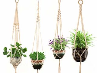 GothicBride Macetas Colgantes, 4Pcs Plantas Colgantes para Colgar Canasta para Interior y Exterior Jardín Decoraciones de Pared