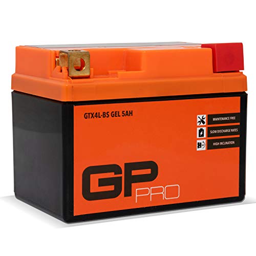GP-PRO Batería de Gel 12V 5Ah GTX4L-BS (similar a YB4L-B / YTX5L-BS / YTX4L-BS)