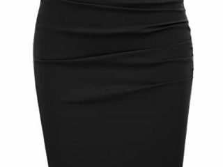GRACE KARIN Mujer Falda Corta de Tubo para Mujer Negro Vintage Falda de Fiesta de Còctel Tamaño S CL866-1