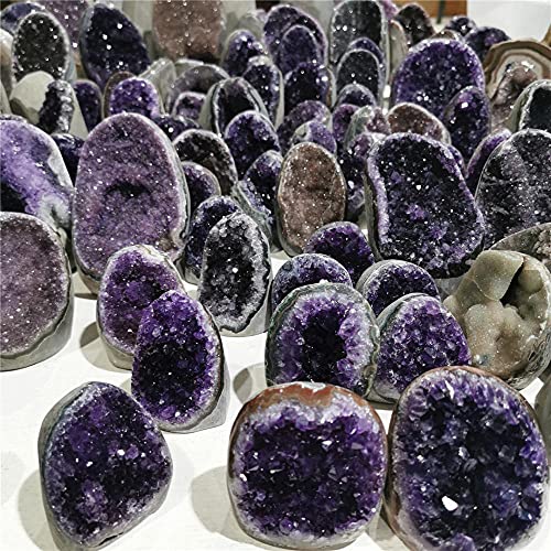 Gran racimo de cuarzo amatista - uruguayo - cristales - piedras preciosas - geodas - espécimen de minerales Adornos de Reiki para decoración del hogar-1 kg_