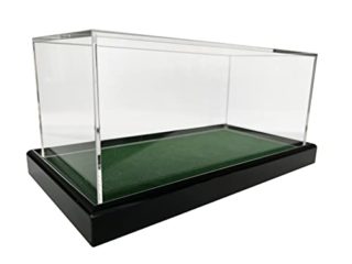 Grande Universal acrílico Vitrina 22 x 12 x 10,5 cm/Showcase/Vitrina con Terciopelo Verde Oscuro por Ejemplo para Pelota de Tenis, béisbol, 3 Pelota de Golf, Figuras, Modelos automóvil