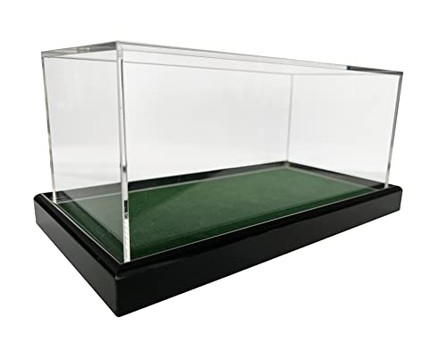 Grande Universal acrílico Vitrina 22 x 12 x 10,5 cm/Showcase/Vitrina con Terciopelo Verde Oscuro por Ejemplo para Pelota de Tenis, béisbol, 3 Pelota de Golf, Figuras, Modelos automóvil