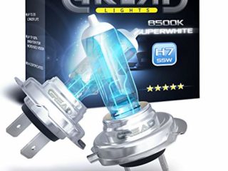 Gread - 2x Lámparas halógenas H7, faros, bombillas, luces automóviles - Extra blancas - 8500k 55W Certificación ECE - Óptica xenón