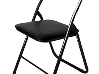 GREATOOL Sillas Plegables, 6 Unidasdes, Acolchadas, Aluminio, Silla Plegable con Respaldo (Pack 6: 6 Unidades, Negro)