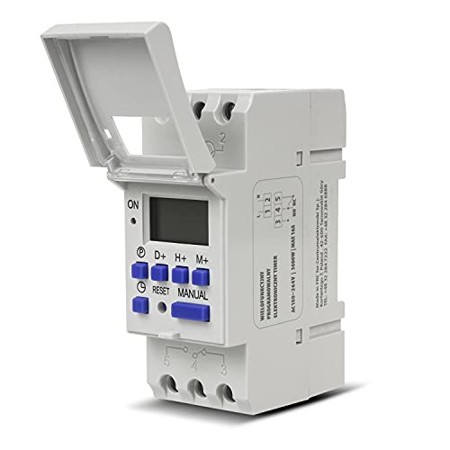 GreenBlue GB104 - Programador eléctrico digital diario semanal tipo carril DIN 16A 250V 240 programas (1)