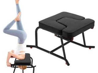 Greensen Yoga Headstand Banco de inversión Body Building Silla al revés Taburete de fitness con reposabrazos para Body Building Stress Relieve (negro)