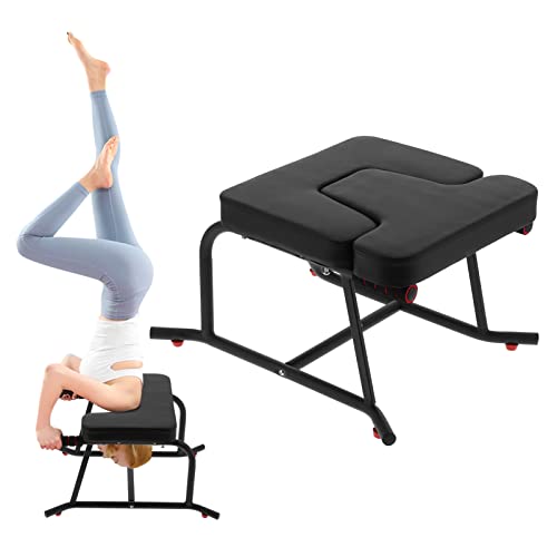 Greensen Yoga Headstand Banco de inversión Body Building Silla al revés Taburete de fitness con reposabrazos para Body Building Stress Relieve (negro)