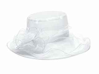 Greetuny 1X Pamelas Mujer Elegante Encaje Sombrero ala Ancha Temperamento Retro Flor Tocados y pamelas Sombreros para Boda/Iglesia/Playa/Fiesta (Blanco)