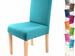 Gräfenstayn® Funda para sillas elásticas Charles - respaldos Redondos y angulares - Ajuste bi-elástico con Junta Oeko-Tex Standard 100:"Confianza verificada (Turquesa)