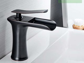 Grifos Lavabos Grifo Lavabo Cocina Cascada Mezclador Lavabo Cascada Cuarto De Baño Monomando Lavabo Bañera Antiguo Latón Fregadero Negro