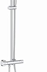 GROHE Vitalio Start System 250 Cube Sistema de ducha con termostato incorporado | Cromado | 26696000 | Ducha mural con dos opciones | Orientable a 45° | Teleducha con 2 tipos chorro