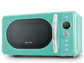 Grunkel - MW-DG V - Microondas digital de 20l de capacidad con diseño vintage y 6 niveles de potencia. Función de descongelación y temporizador de hasta 60 min - 700W - Azul