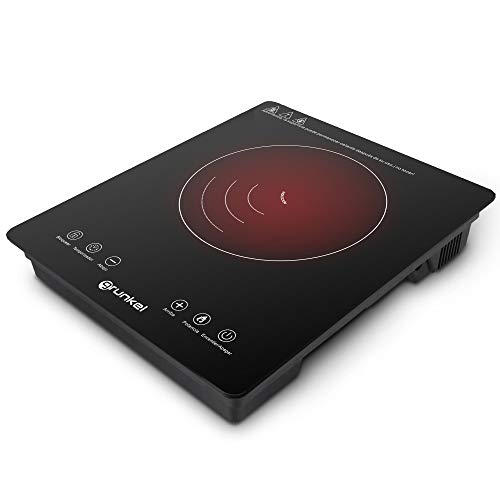 Grunkel - PIN-2000 - Placa de inducción portátil con Controles táctiles y 8 Niveles de Potencia. Autoapagado de Seguridad y Bloqueo Infantil - 2000 W - Negro