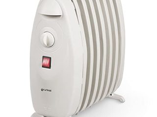 Grunkel - Radiador de Aceite con Niveles de Calor Regulables con termostato. Elementos de Aceite con forma Eficiente para ahorro energético. Protección contra sobrecalentamiento. (800W)