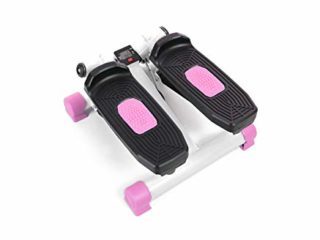 Grupo K-2 Riscko Stepper Cardio Fitness Rosa con 2 Bandas de Resistencia y Pantalla LCD.