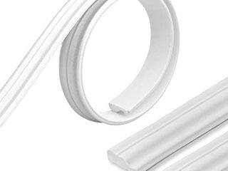 Gsrhzd Moldura de techo, Moldura flexible autoadhesiva, Tira decorativa autoadhesiva blanca cremosa para cocina, baño, salón, marco de puerta de pared de fondo de TV (5 m/rollo)