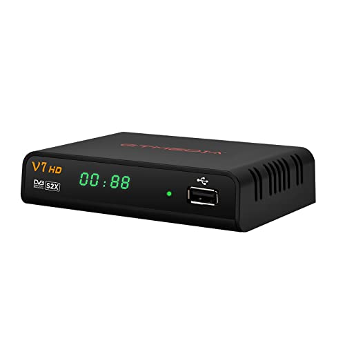 GT MEDIA V7 HD Decodificador Satélite DVB-S/S2/S2X con Antenna WiFi USB, Full HD 1080p H.264 AVS+/VCM/ACM/Multi-stream/T2MI, USB PVR Receptor Satélite de TV Digital para 19.2E, 13E
