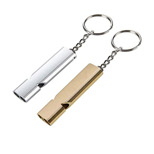 gtoo Silbato Supervivencia,Doble Tubos High Decibel Silbido para Seguridad Fútbol Canotaje Escuela Gimnasio Camping Senderismo Entrenamiento Silbatos (2 Pack)