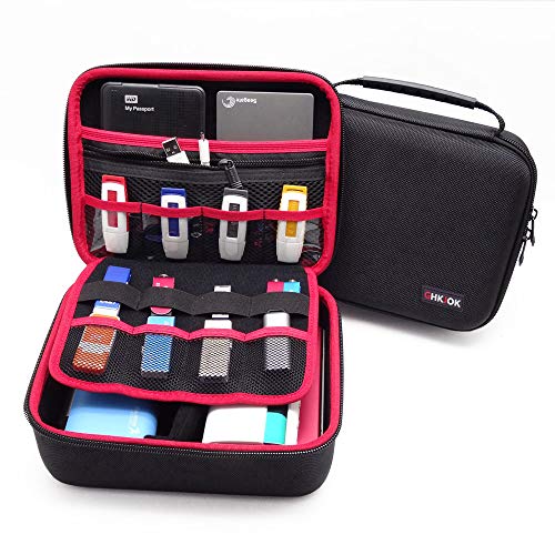 GuanHe Estuche para Disco Duro Externo Unidad de Disco Duro Externo HDD DE 3,5 Pulgadas Grande Bolsa organizadora de Cables para el Disco Flash USB/VR / CP1200 / Focusrite Scarlett 2i2
