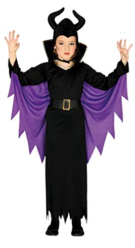 Guirca - Disfraz de reina maléfica para niña de 5/6 años, color negro y morado, de 5 a 6, 87718