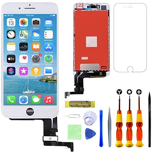 GULEEK Pantalla para iPhone 7 4,7" Pantalla táctil LCD Pantalla de Cristal Reemplazo del Marco del digitalizador con Herramientas de reparación (Blanco)