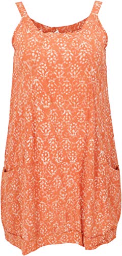 GURU SHOP Minivestido, túnica de verano para mujer, algodón, ropa corta alternativa naranja L