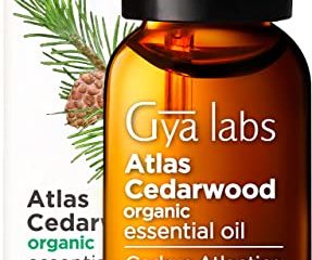 Gya Labs Aceite esencial cedro atlas orgánico para difusor - Impulsa el crecimiento cabello, calma piel sensible y mejora el sueño - 100 Aceite cedro grado terapéutico puro para aromaterapia - 10ml