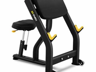 Gymrex Banco De Bíceps Scott para Entrenamiento con Pesas GR-CB 200 (Asiento: 42 x 26 cm, Peso de Usuario máx.: 135 kg, con Soporte para haltera)