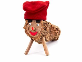 H HANSEL HOME Tronco de Navidad Caga Tio, Tió de Nadal Tronco Cagatio diseño de catalán Occidental, Decoracion Navidad - 22 cm