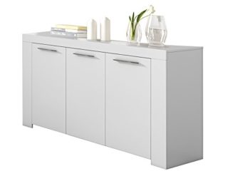 Habitdesign Aparador, Buffet Moderno, Armario Auxiliar Comedor, Modelo Ambit, Color Blanco Artik, Medidas: 144 cm (Ancho) x 80 cm (Alto) x 42 cm (Fondo)