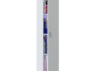 Habitdesign Armario Multiusos, 1 Puerta, Columna, Acabado en Color Blanco Mate, Medidas: 37 cm (Ancho) x 182 cm (Alto) x 37 cm (Fondo)
