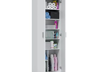 Habitdesign Armario Zapatero Multiusos, Armario Auxiliar, Acabado en Color Blanco Mate, Medidas: 59 cm (Ancho) x 180 cm (Alto) x 37 cm (Fondo)